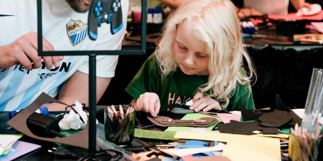 Child in the creative workshop