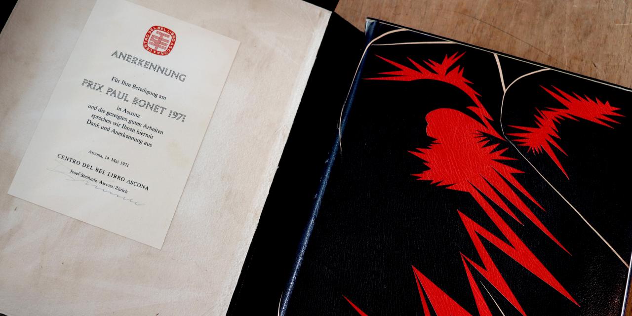 Bogbind af Hans Meyer fra “Troilus og Cressida” og “Bogkunst 1964-71"