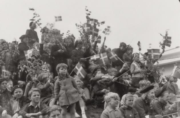 Children and young people celebrate the liberation of Denmark in 1945