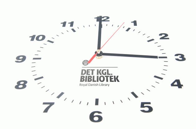 Urskive med Det Kgl Biblioteks logo