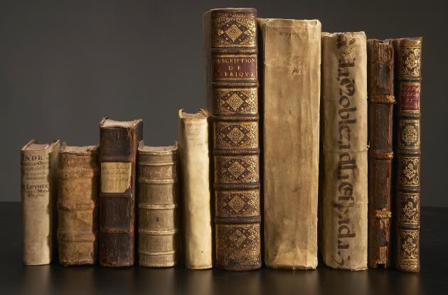 A series of old printed books