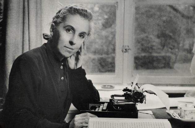 Karen Blixen at her desk