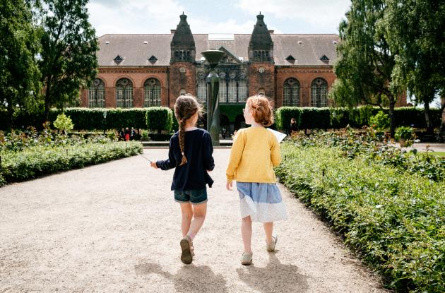 Two children in the Library Garden