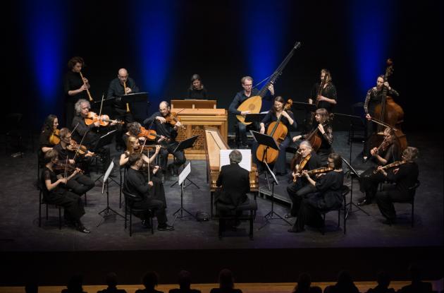 Concerto Copenhagen på scenen med deres instrumenter