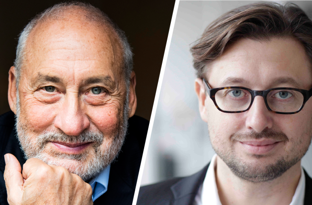 Split picture of Joseph Stiglitz and Noa Redington