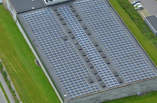 Solar cells at the Royal Danish Library buildings in Vinge