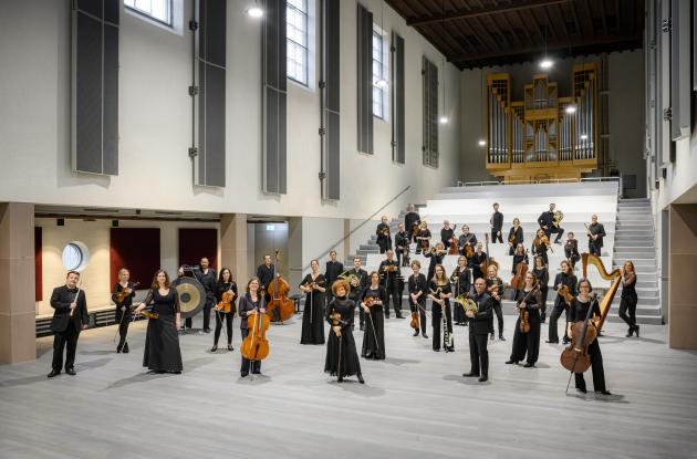 Basel Sinfonietta photographed in a church