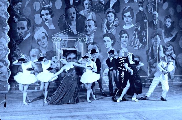 The Widow in the Mirror ballet and scenography by Kjeld Abell (1909-1961). Music by Bernhard Christensen (1906-2004). Choreography and staging by Børge Ralov (1908-1981). Premiere November 20, 1934, at Royal Danish Theatre. In repertoire until 1952.