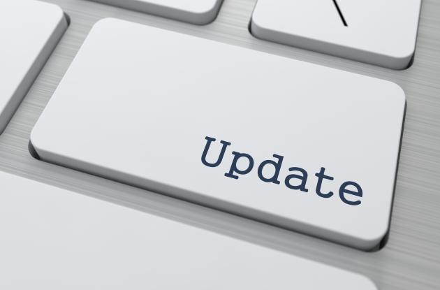 Keyboard button with the text "update"