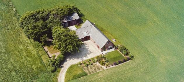 Aerial photo of Danish country estate
