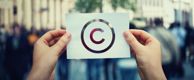Paper with copyright symbol