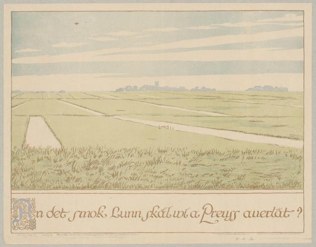Frisisk mark med by i horisonten