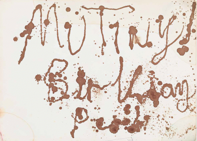 'Mutiny! The Birthday Party 'Drawing with Blood by Nick Cave, 1983.