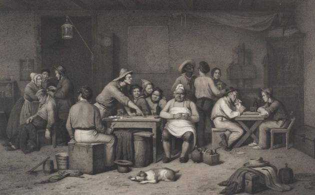 Sailors drink beer in pubs in the 19th century