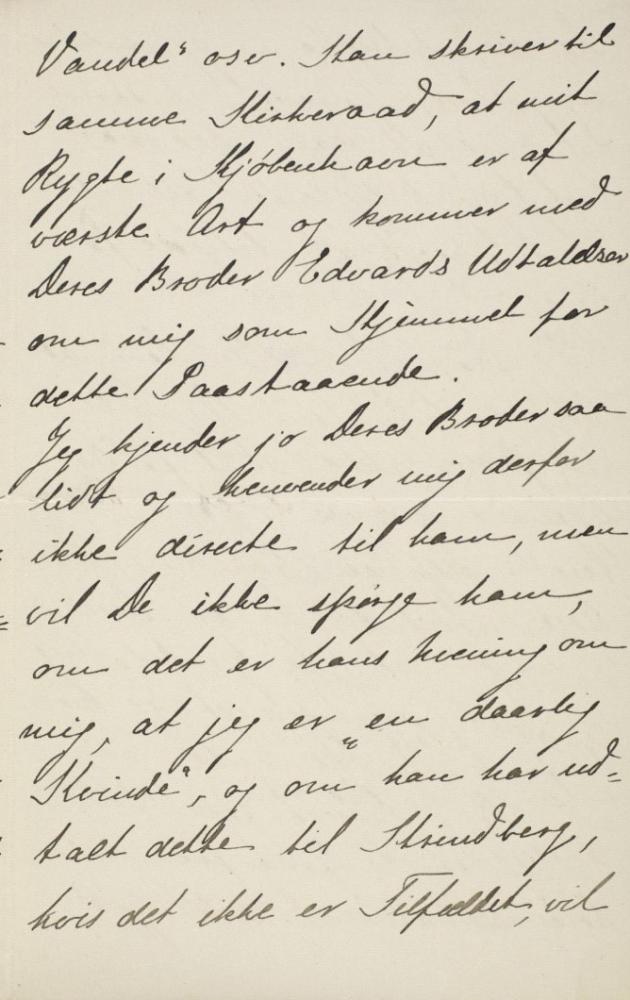 Letter from Marie David to Georg Brandes