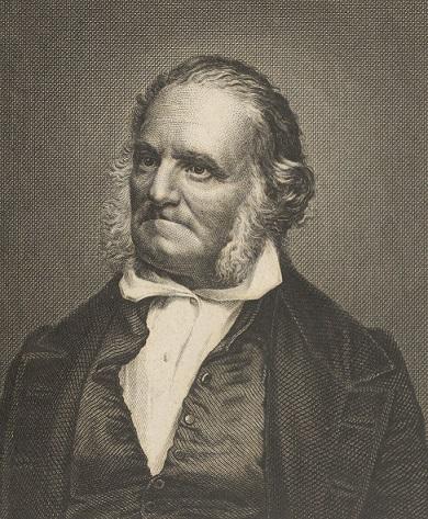 Illustration of John James Audubon seated in fine clothing.