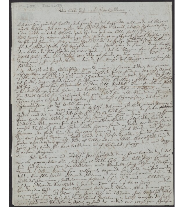 H.C. Andersens manuskript til Den lille pige med svovlstikkerne.