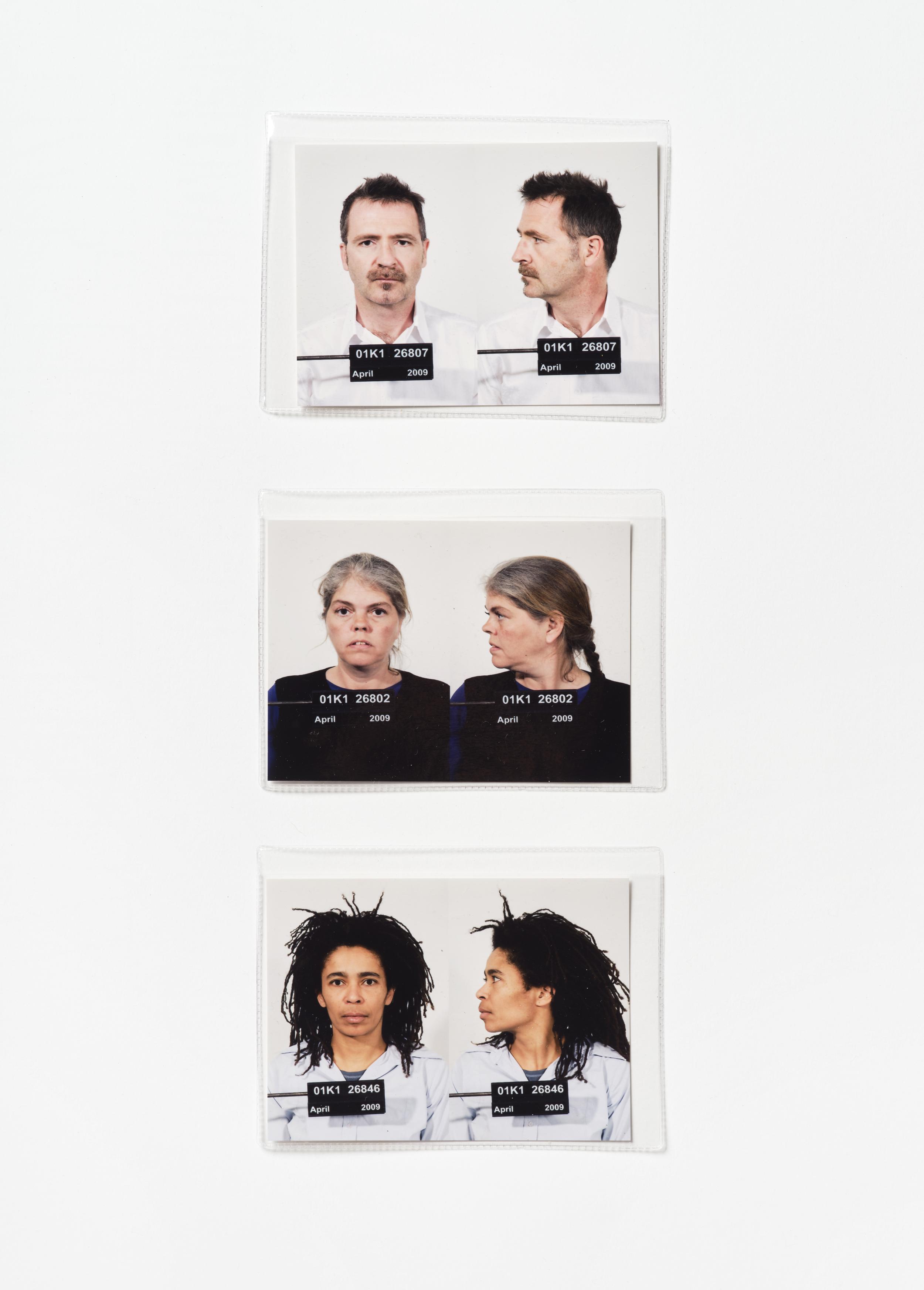 Tre portrætter i stil af et politibillede