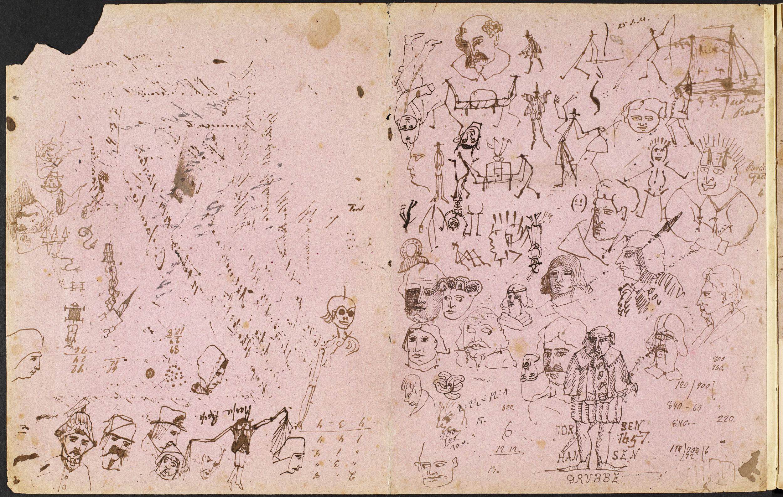 Billede af J.P. Jacobsens skriveunderlag