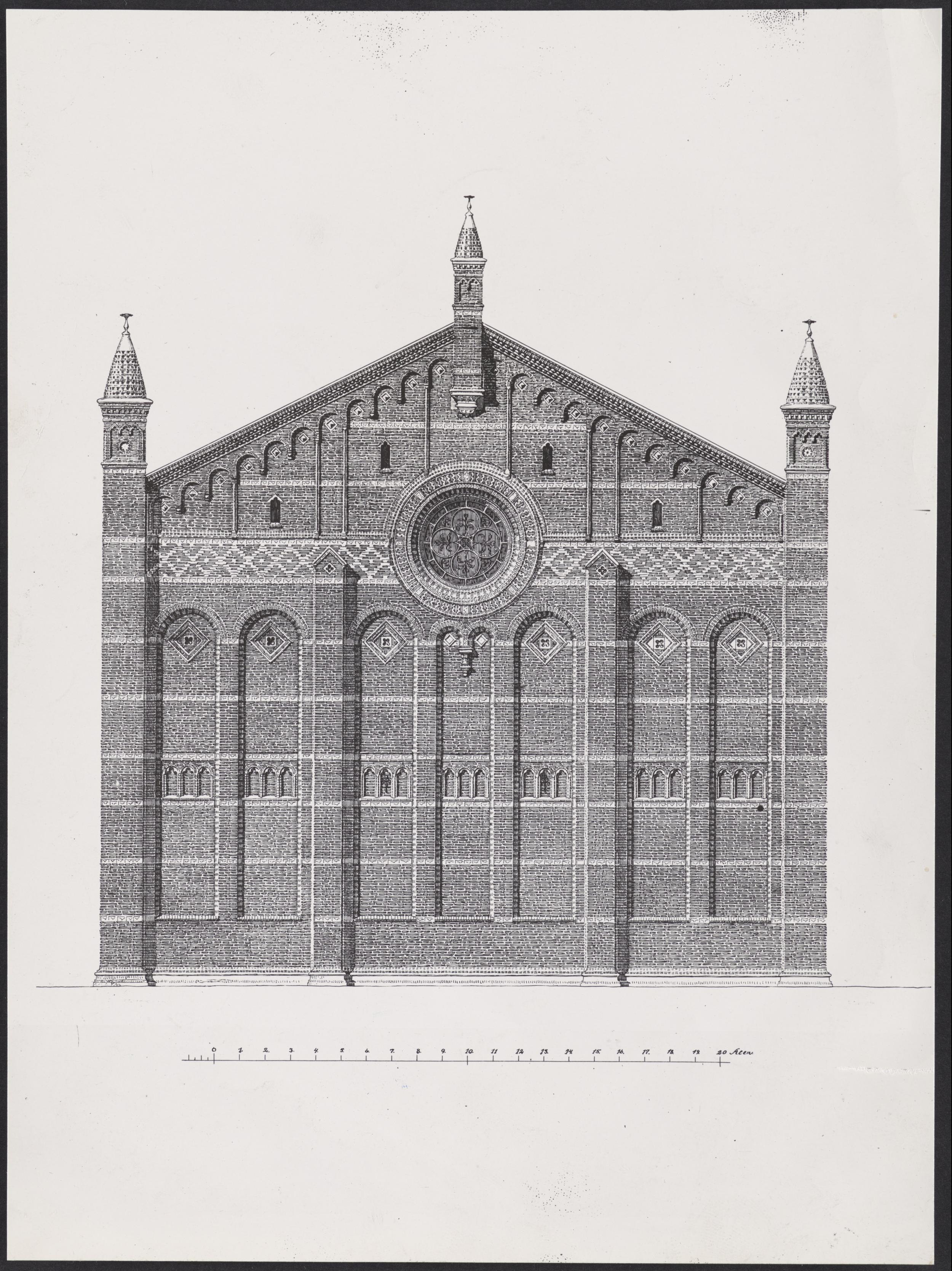 Back side. University Library, gable facing Krystalgade.