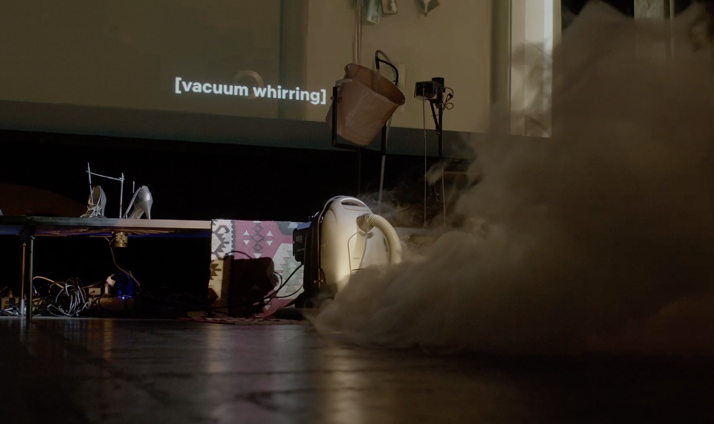 Fra "[Sweeping instrumental music playing on tv]".