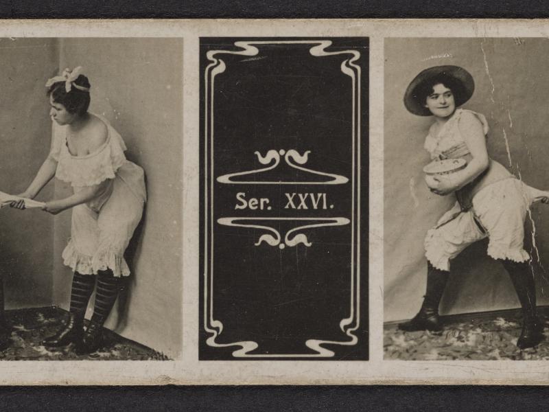 Stereoskopfotos af nøgenmodeller, ca. 1890erne 