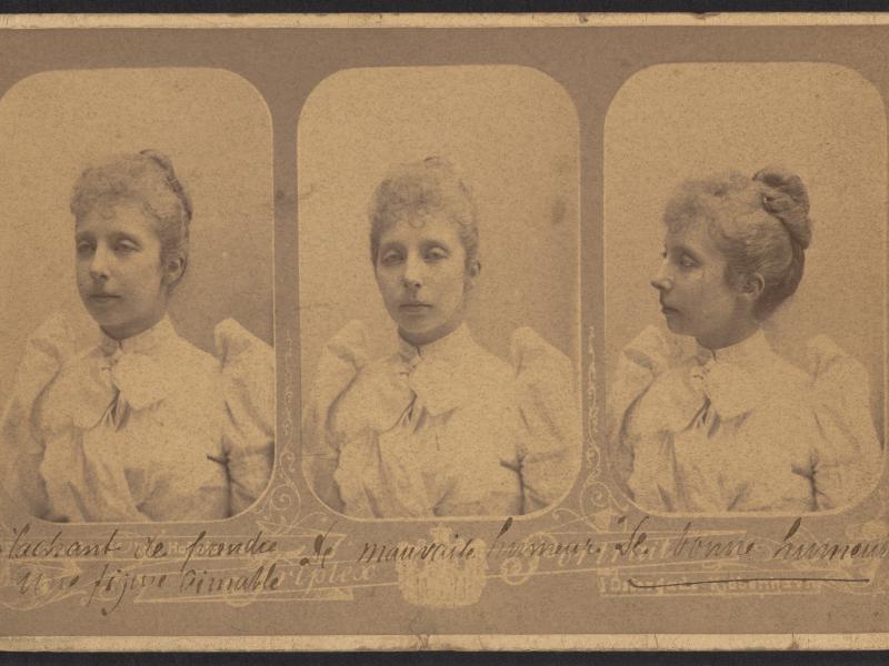 Tre billeder af Prinsesse Marie en face og i profil.