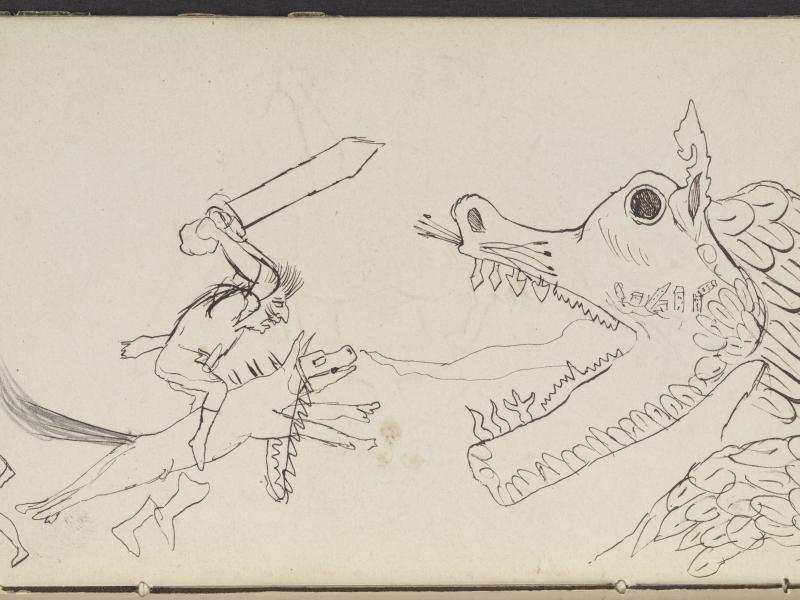 JP Jacobsen's sketch of a dragon.