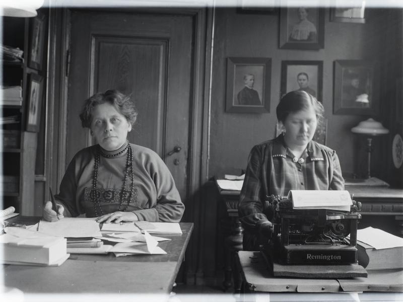 Two women sitting at a table