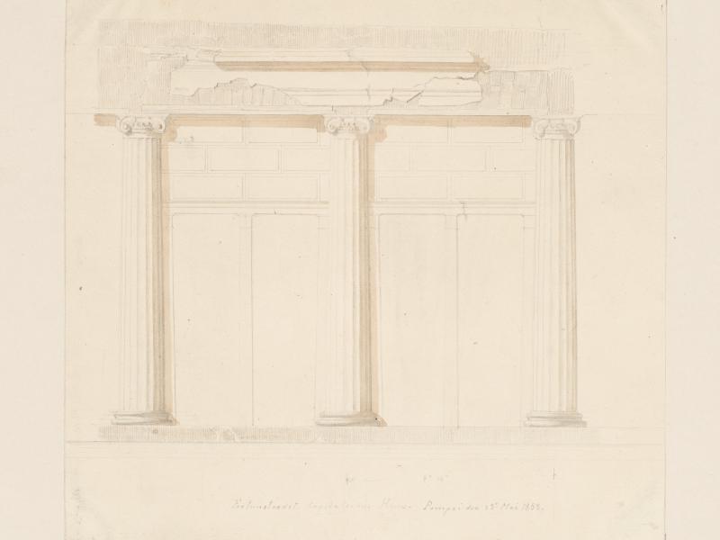 Rejseskitse, arkitekturskitse fra Italien. 