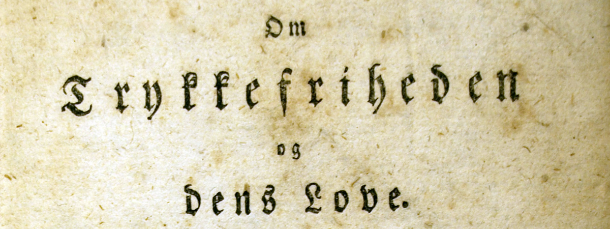 Titelbladet til M.G. Birckners "Om Trykkefriheden og dens Love" 1797