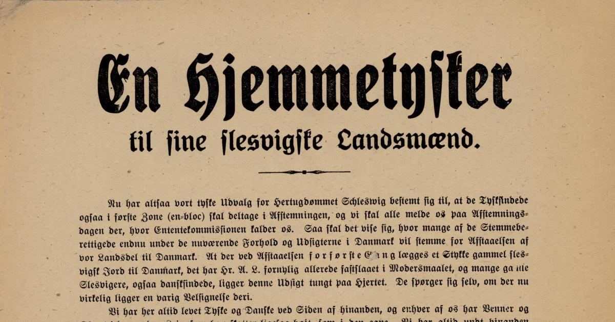 Small print from the reunification period: A native German to fine Schleswig Countrymen