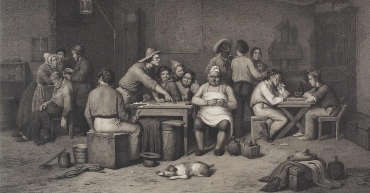 Sailors drink beer in pubs in the 19th century