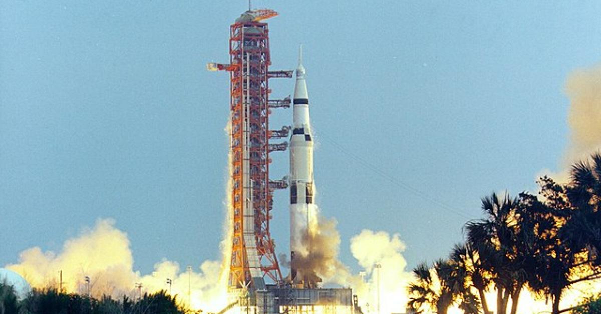 Apollo 13 på vej ud i rummet fra Kennedy Space Center 11. april 1970.