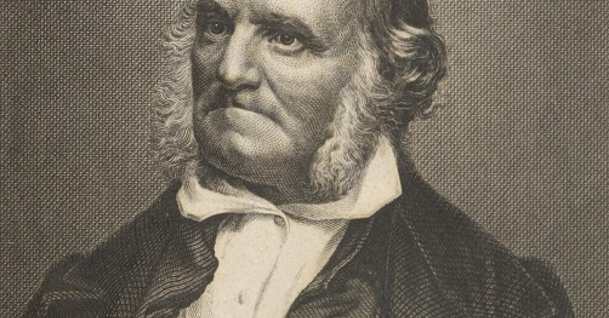 Illustration af John James Audubon, der sidder i fint tøj.